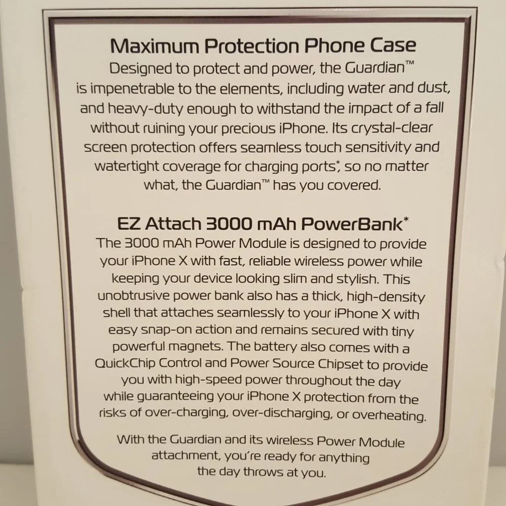 Guardian Certified Waterproof IP68 DROP & Scratch Proof Wireless Power 3000 mAh